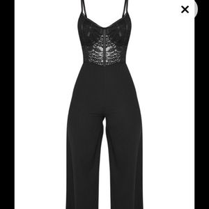 PrettyLittleThing Black Lace Jumpsuit